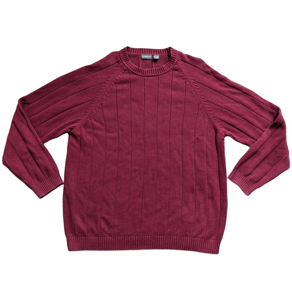 St. John's Bay Maroon Red Pullover Long Sleeve Knit Sweater Size 3XLT